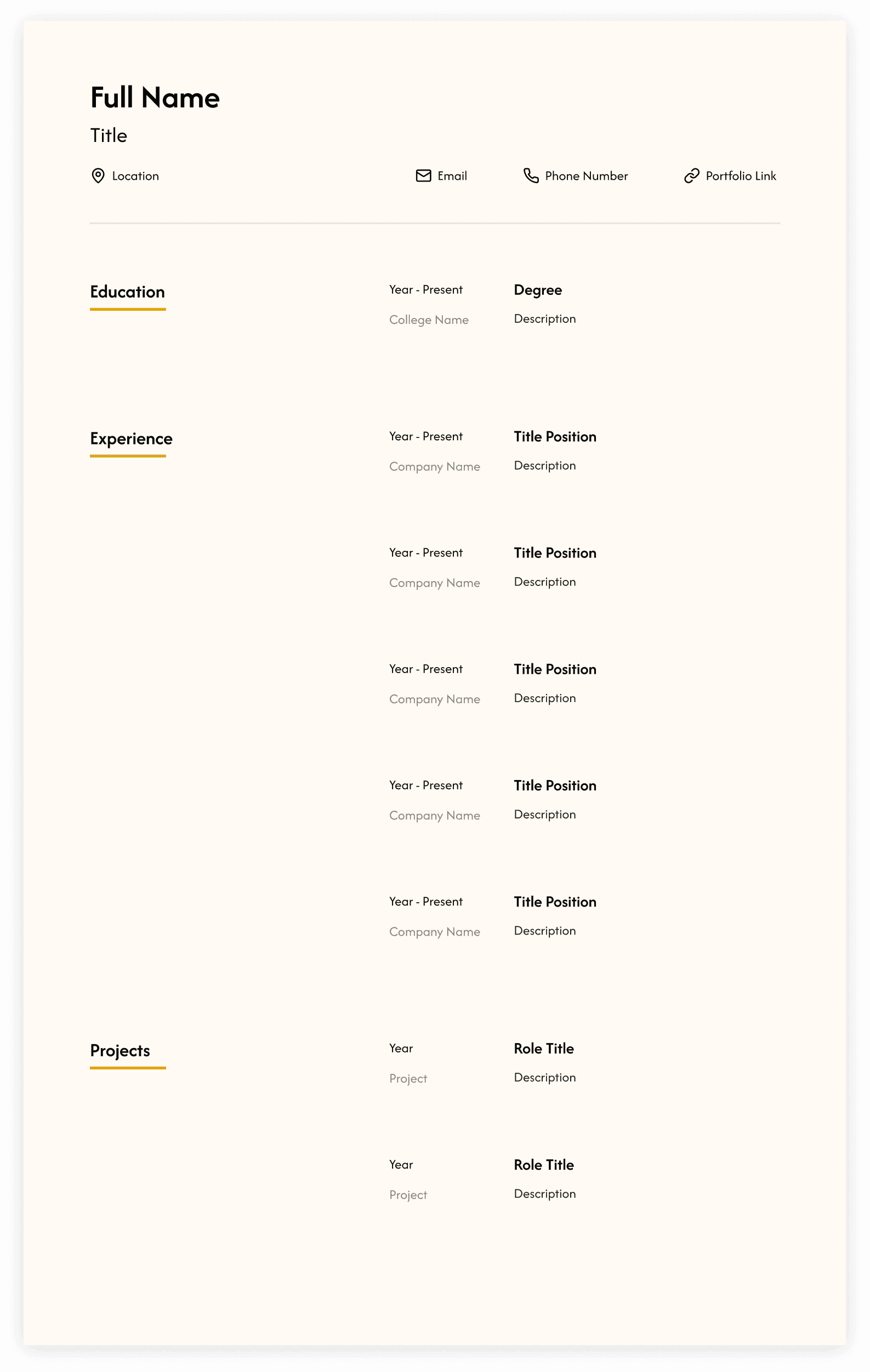 Creative Edge resume template preview