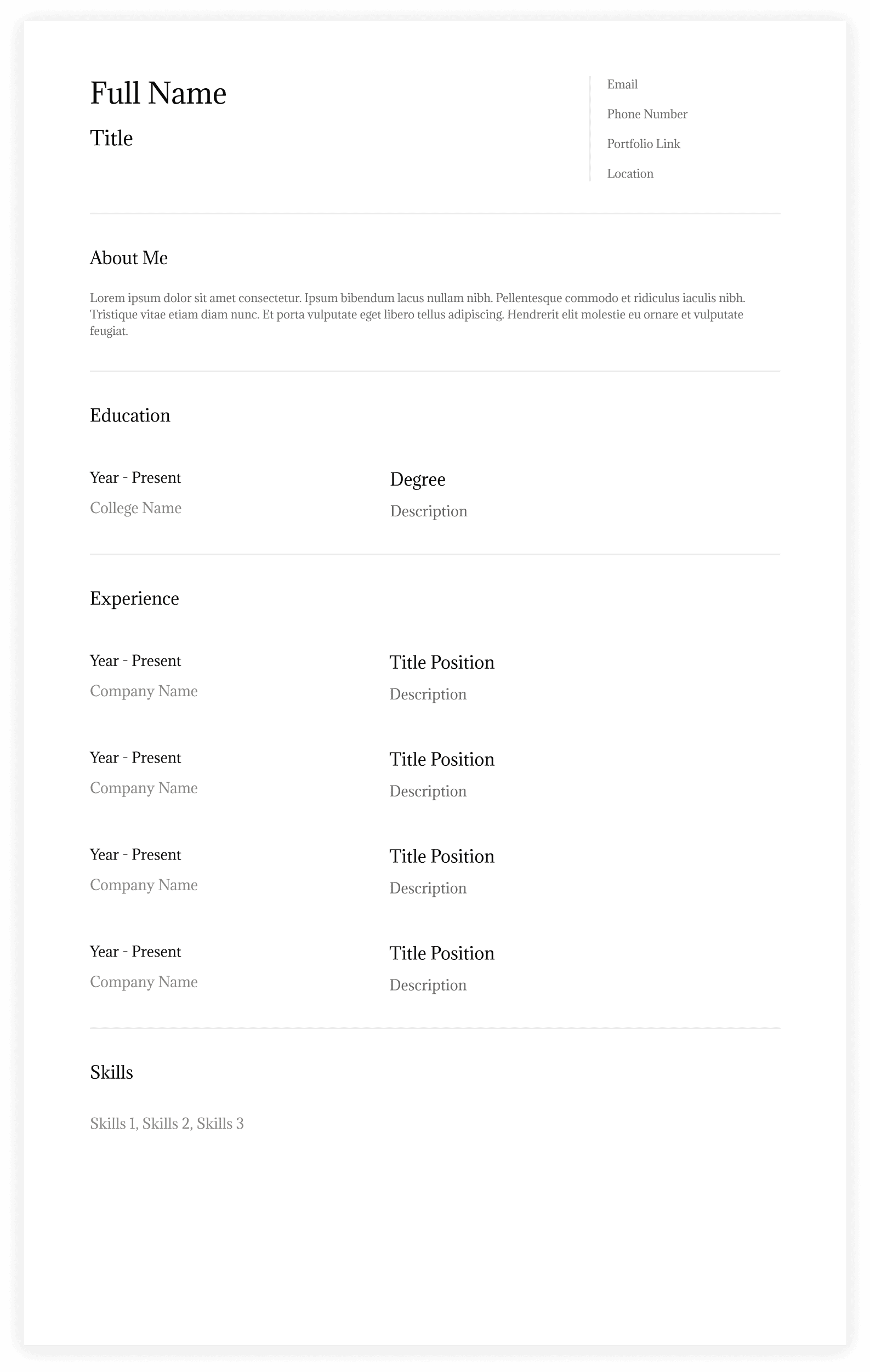 Healthcare Pro resume template preview